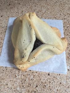 Large poppyseed hamentashen cookie dough