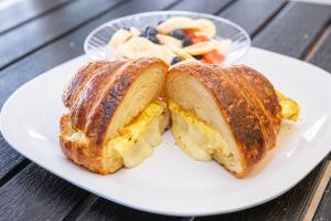 Two Eggs And Cheese On a Croissant